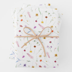 Wildflowers wrapping paper sheet