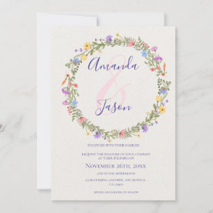 Wildflowers Wreath Pretty Yellow Purple Wedding 