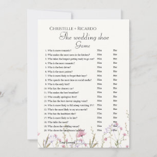 WildflowerWedding shoe game bachelorette game Card