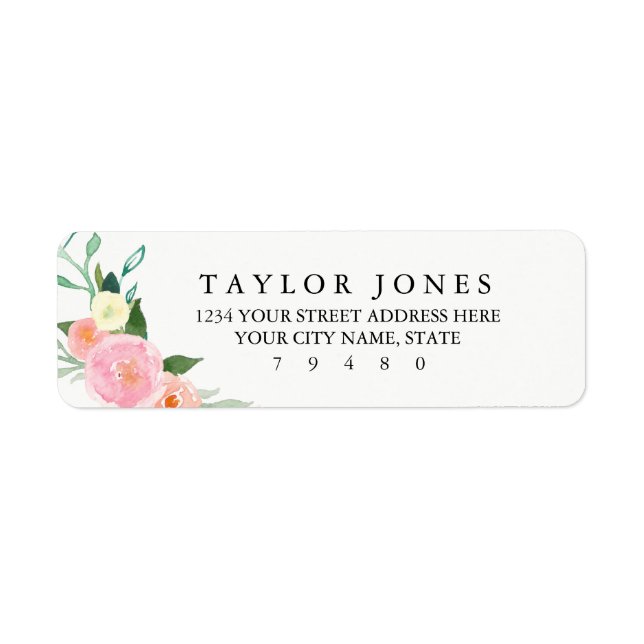 WildflowWatercolor Return Address Label (Front)