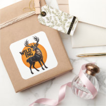 Wilding Stag Deer Sun Emblem Graphic Illustration