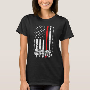 Wildland Firefighter American Flag Wildland Firema T-Shirt