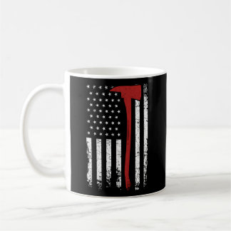 Wildland Firefighter Axe American Flag Thin Red Li Coffee Mug