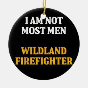 Wildland Firefighter Firefighting Fireman  Ceramic Tree Decoration