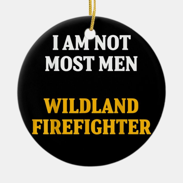Wildland Firefighter Firefighting Fireman  Ceramic Tree Decoration (Front)