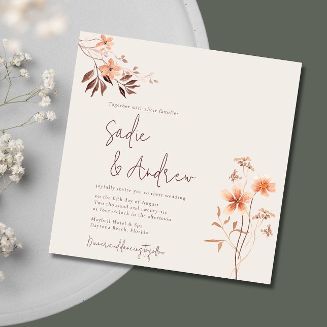 Wildlfower Rustic Outdoor Boho Wedding Invitation (Wildlfower Rustic Outdoor Boho Wedding Invitation)