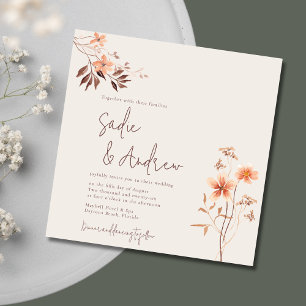 Wildlfower Rustic Outdoor Boho Wedding Invitation