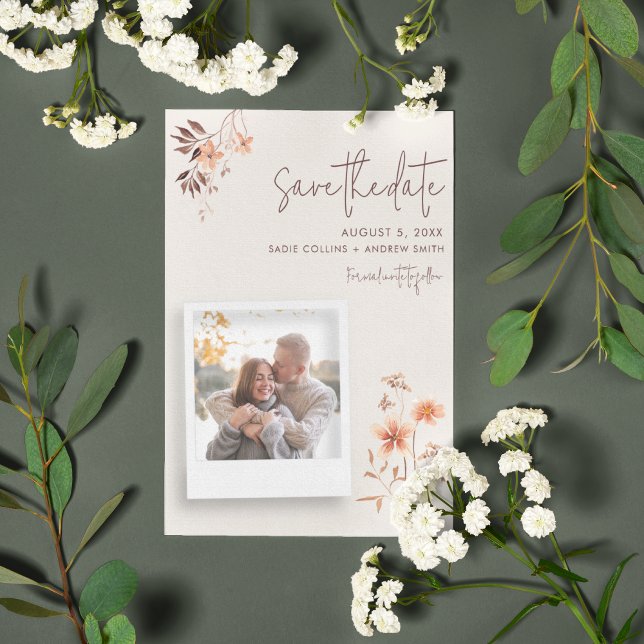 Wildlfower Rustic Outdoor Boho Wedding  Save The Date (Wildlfower Rustic Outdoor Boho Wedding Save The Date)