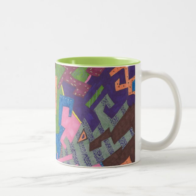 "WildLife" Abstract Art Two-Tone Coffee Mug (Right)