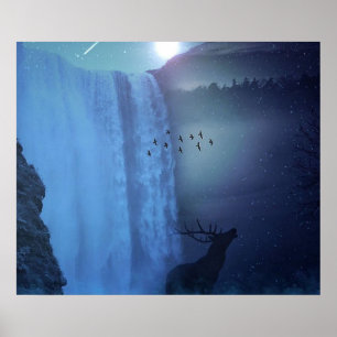 Wildlife and Waterfalls Poster
