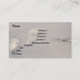 Wildlife Animal Footprints Tracks in Snow Business Card