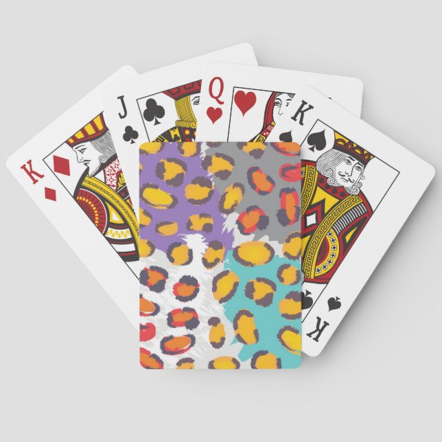 Wildlife animal pattern playing cards (Back)