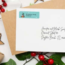 Wildlife Animals Christmas Tree Return Address