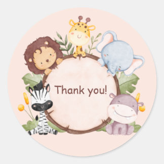 Wildlife animals cute Thank you stickers