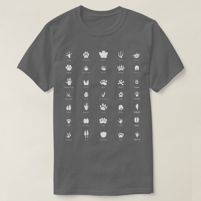 Wildlife Animals Footprints  Biologist  T-Shirt (Design Front)
