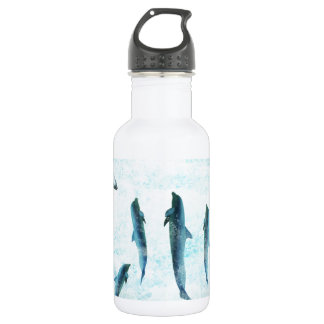wildlife aquatic, dancing dolphins 532 ml water bottle