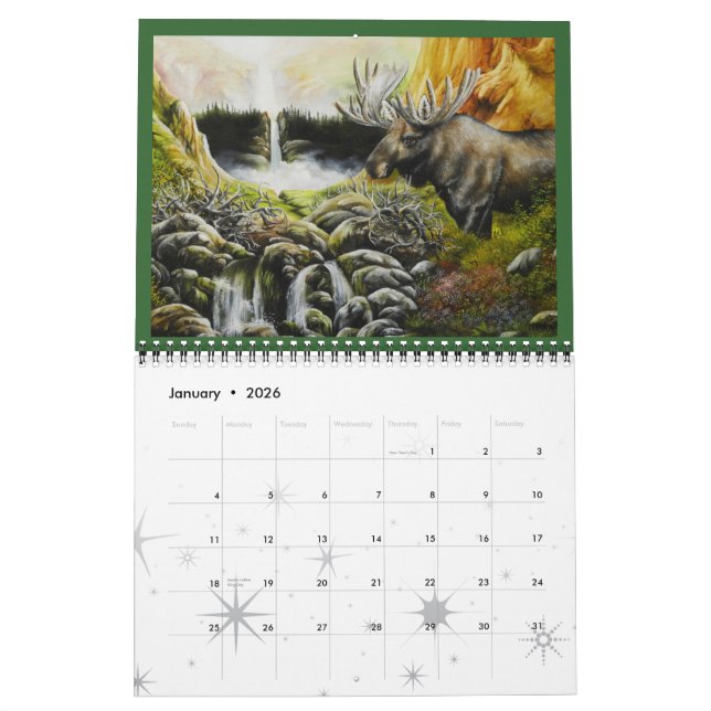 Wildlife Art Calendar Art by David Paul (Jan 2026)