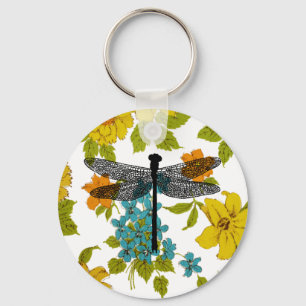 wildlife art dragonfly Bug Insect Silhouette Key Ring