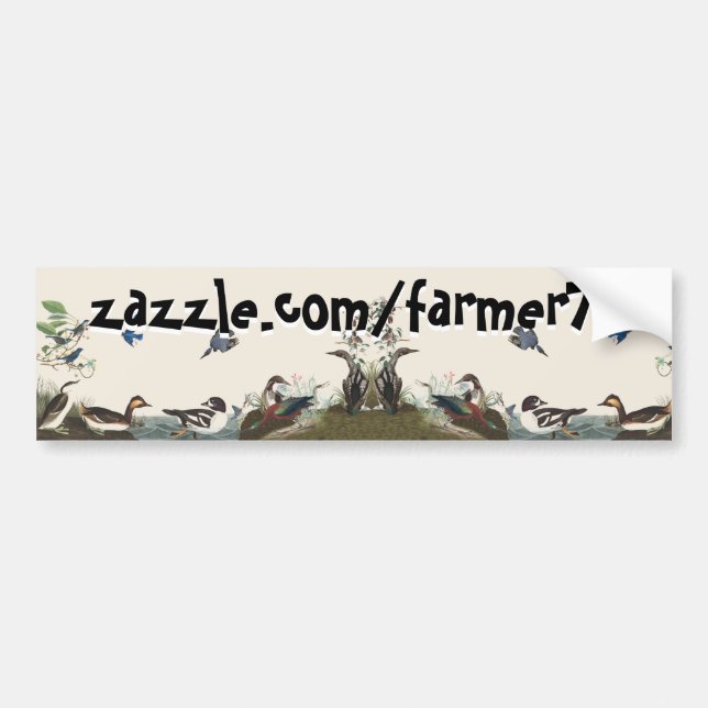 Wildlife Artwork Audubon Collage Bumpersticker Bumper Sticker (Front)