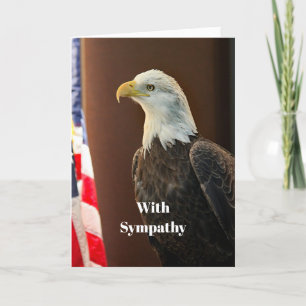 Wildlife Bald Eagle American Flag Photo Sympathy Card