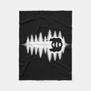 Wildlife Bear Forest Reflection Art Hiking Camping Fleece Blanket