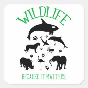 Wildlife Because it matters Silhouettes Stickers