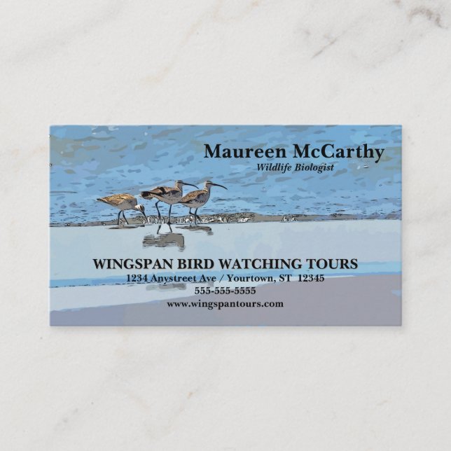 Wildlife Biologist Birdwatching Tours Ecotourism Business Card (Front)