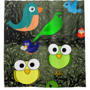 wildlife birds showercurtain shower curtain