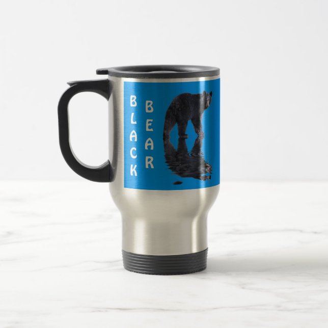 WILDLIFE BLACK BEAR BLACK COFFEE Drinking Mug (Left)