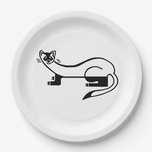  Wildlife - Black-footed FERRET - Animal- Party  Paper Plate (Front)