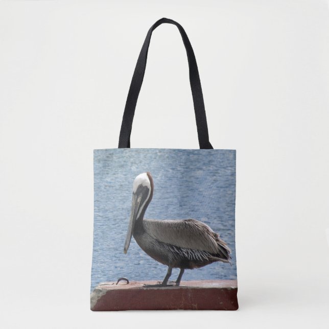 Wildlife Brown Pelican Water Photo Tote Bag (Front)