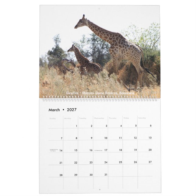 Wildlife Calendar (Mar 2027)