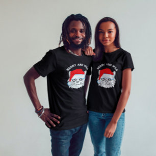 Wildlife Cat Santa Claus Christmas T-Shirt