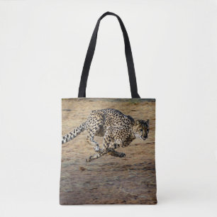 Wildlife Cheetah Running Photo Tote Bag