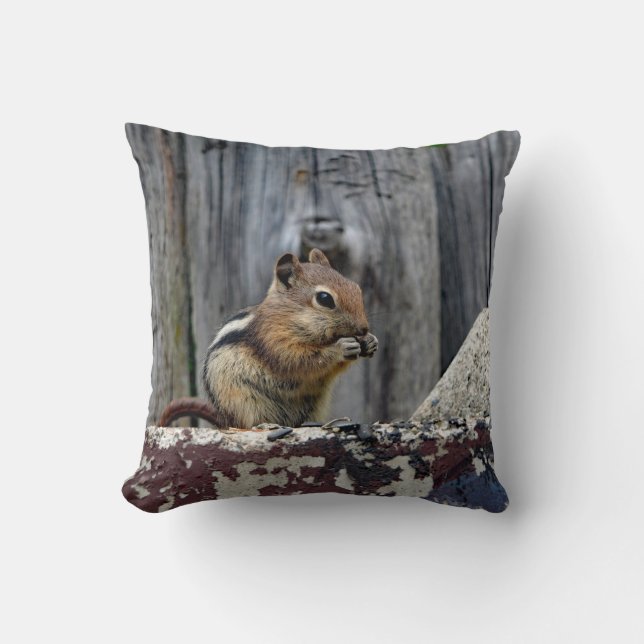 Wildlife Chipmunk Animal Photo Cushion (Front)