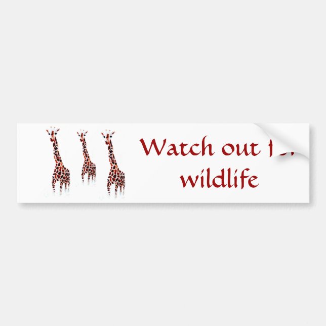 Wildlife Conservation Message Giraffe Bumper Sticker (Front)