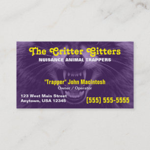 Wildlife Control   Animal Trapper Business Card