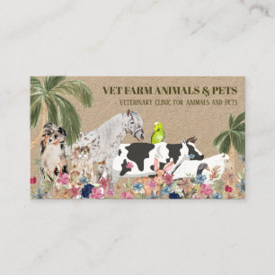 Wildlife Cow Sheep Pet Rabbit Duck veterinary care Business Card