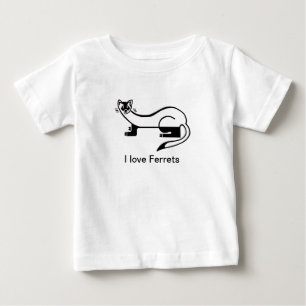 Wildlife - Cute I love FERRETS - Animal graphics Baby T-Shirt