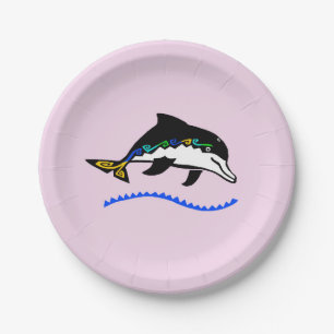 Wildlife - DOLPHIN - Nature - Pink Party Paper Plate