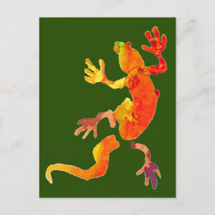 Wildlife eco gecko lizard reptile postcard