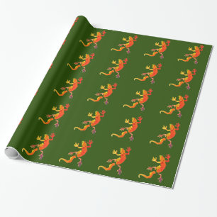 Wildlife eco gecko lizard reptile wrapping paper