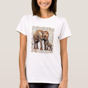 Wildlife Elephant & Baby Graphic Tee, Conservation T-Shirt