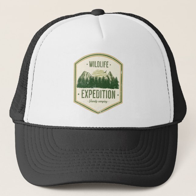 WildLife Expedition Outdoor Summer VacationT-Shirt Trucker Hat (Front)