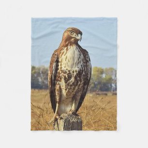 Wildlife, fleece blanket, birds, red tailed hawk blanket