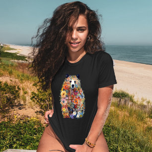Wildlife Floral Bear - Nature-Inspired Animal T-Shirt