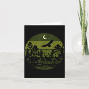 Wildlife forest silhouette nature outdoors men card