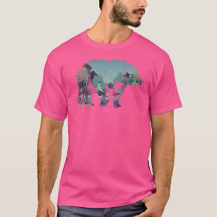 Wildlife Forest Trees Animal Brown Bear Nature T-Shirt