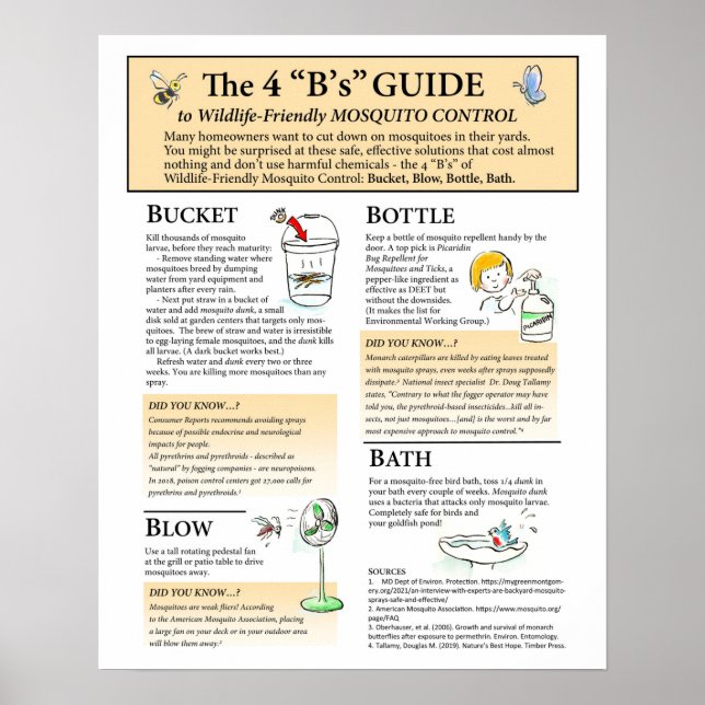 Wildlife Friendly Mosquito Solutions Poster (Front)