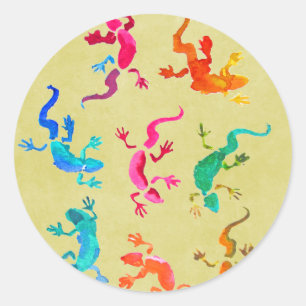 Wildlife gecko reptile eco nature classic round sticker